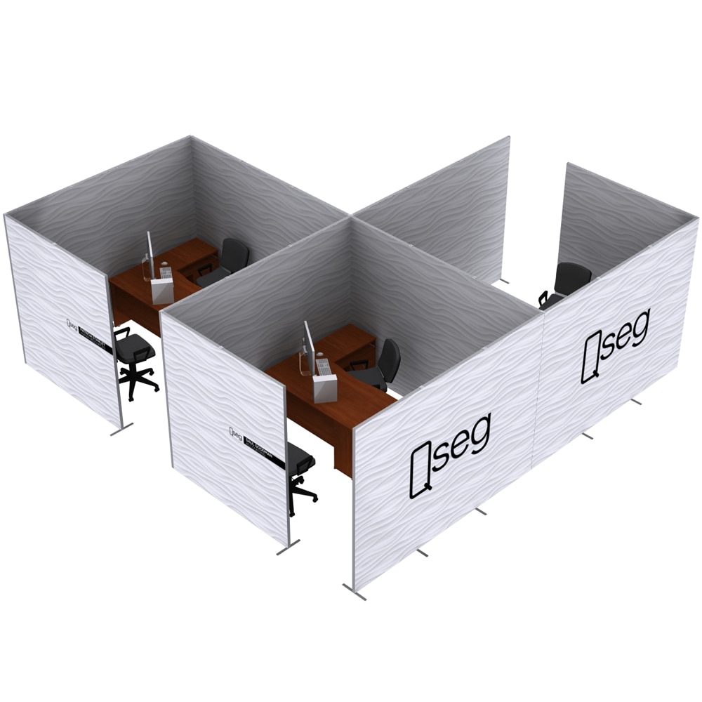 QSEG Office Partition — Tri Office Partition / Full Custom Print
